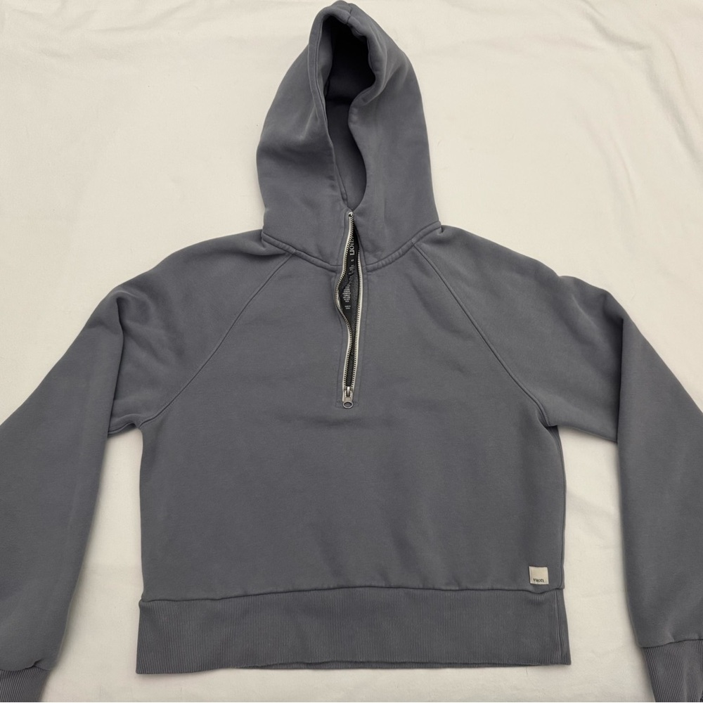 Vuori Hoodie Crop Zip Bluish Gray XS